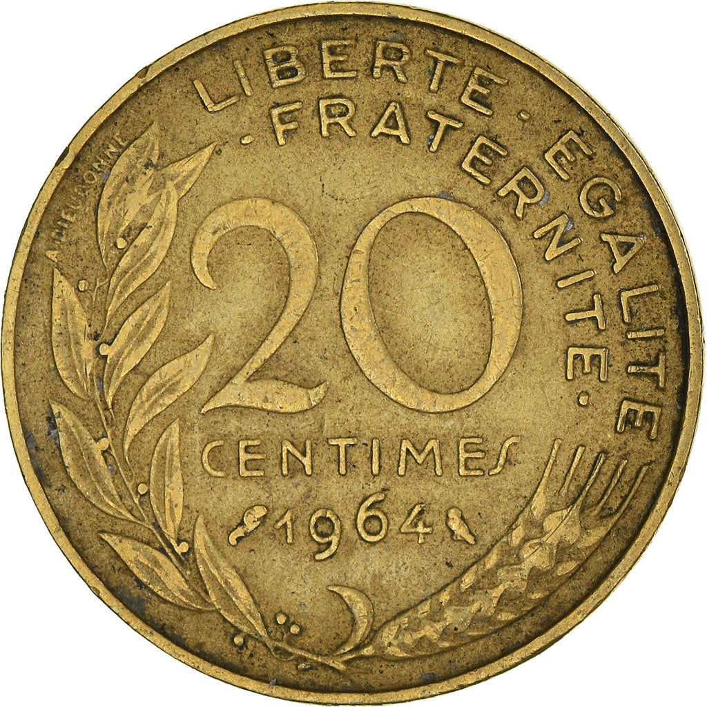 Moneda, Francia, 20 Centimes, 1964