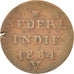 NETHERLANDS EAST INDIES, SUMATRA, ISLAND OF, 2 Cents, Double Duit, 1834, TB+,...