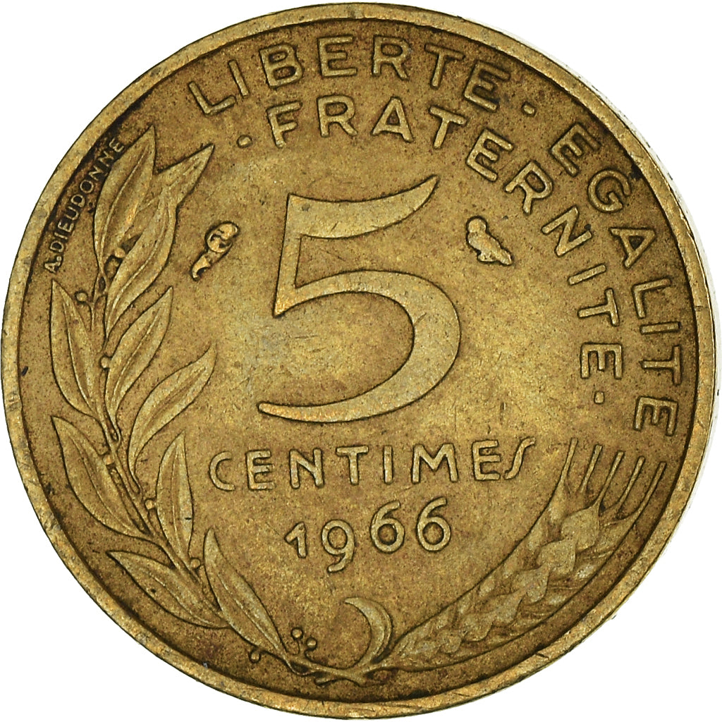 Coin, France, 5 Centimes, 1966