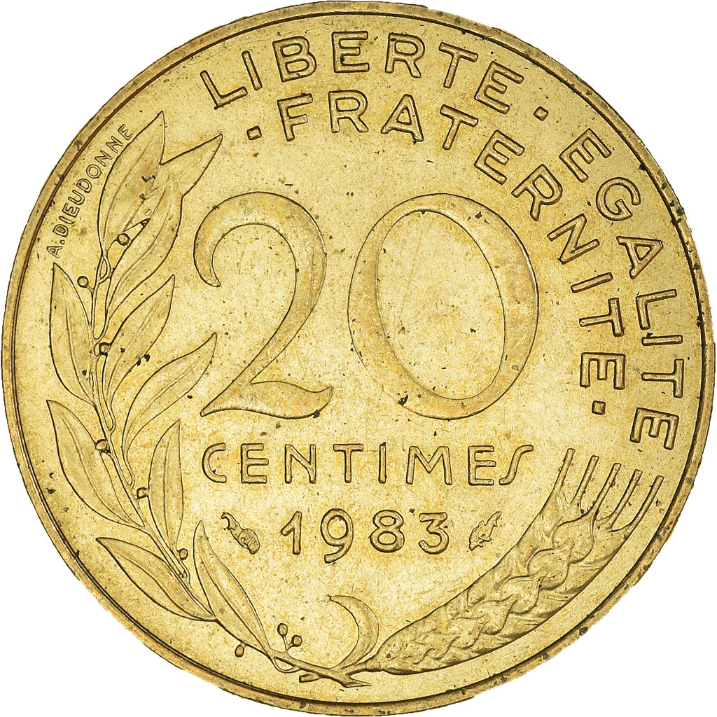 Moneta, Francia, 20 Centimes, 1983