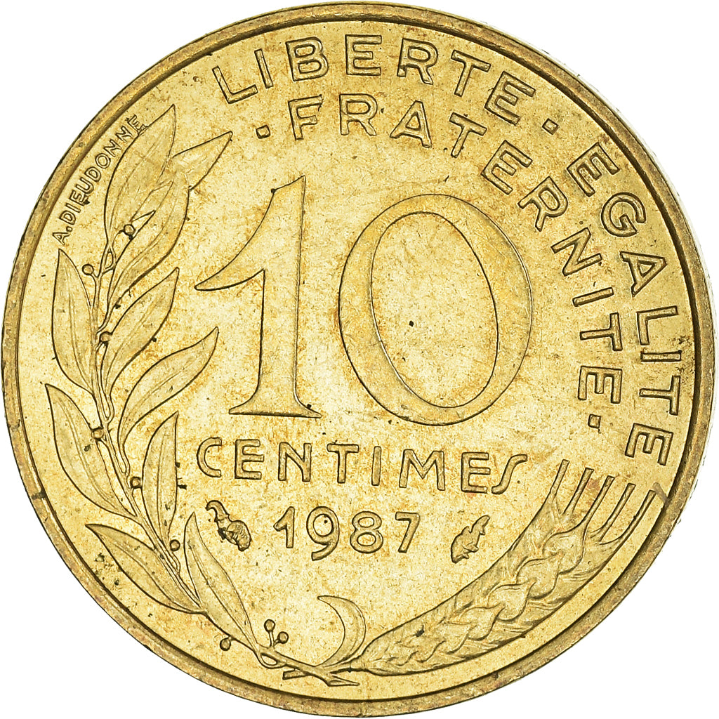 Moneta, Francia, 10 Centimes, 1987