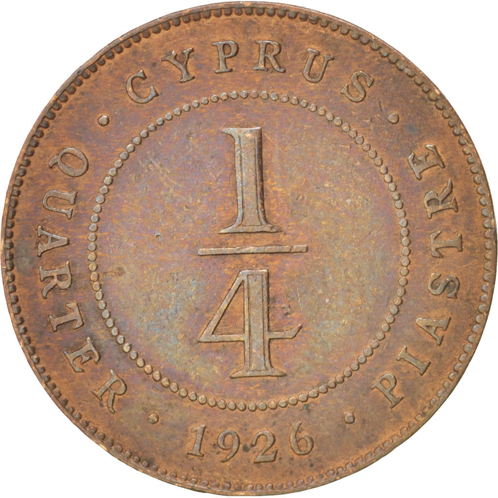 Cyprus, 1/4 Piastre, 1926, VF(30-35), Bronze, KM:16