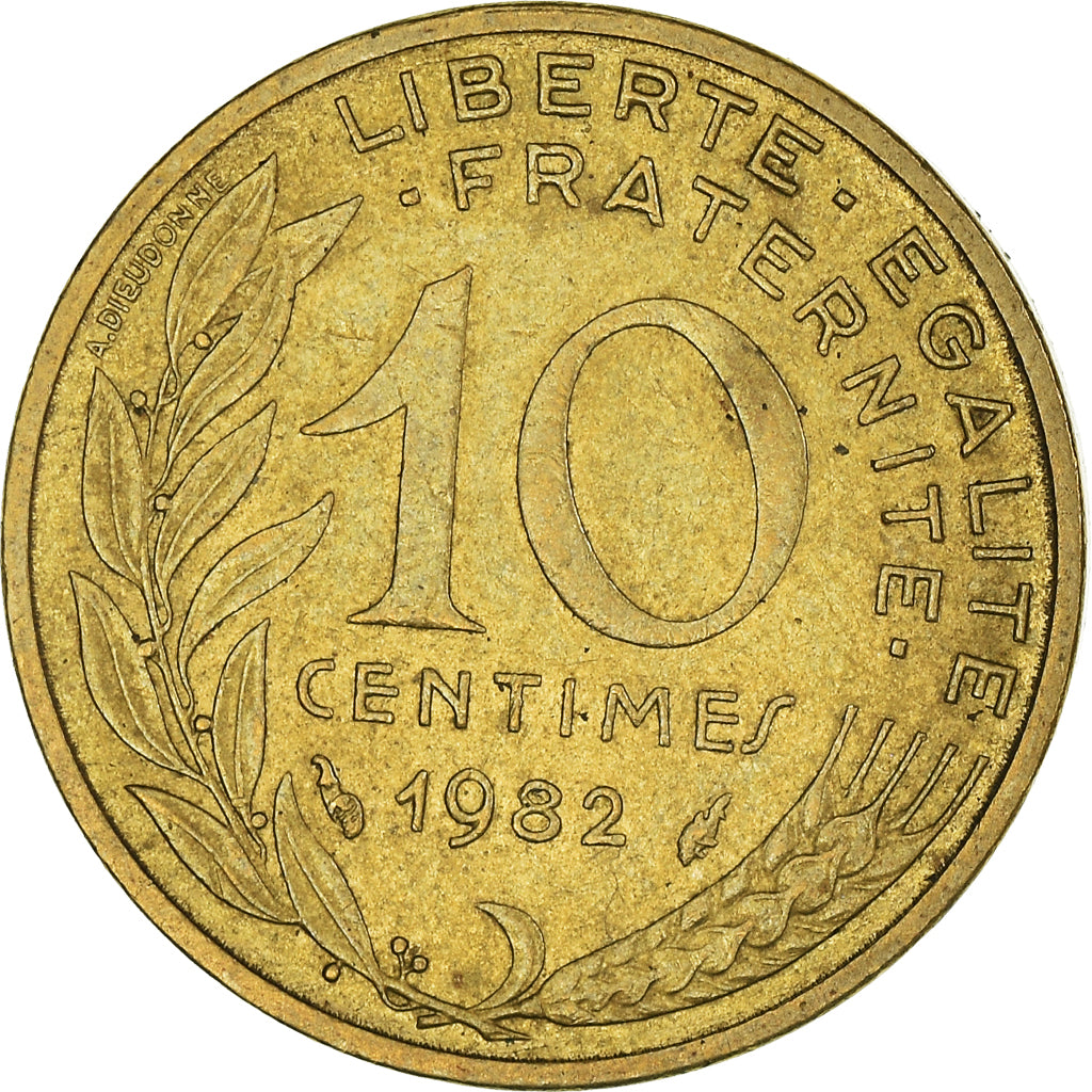 Moeda, França, 10 Centimes, 1982