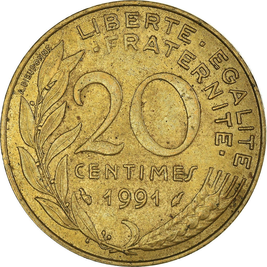 Münze, Frankreich, 20 Centimes, 1991