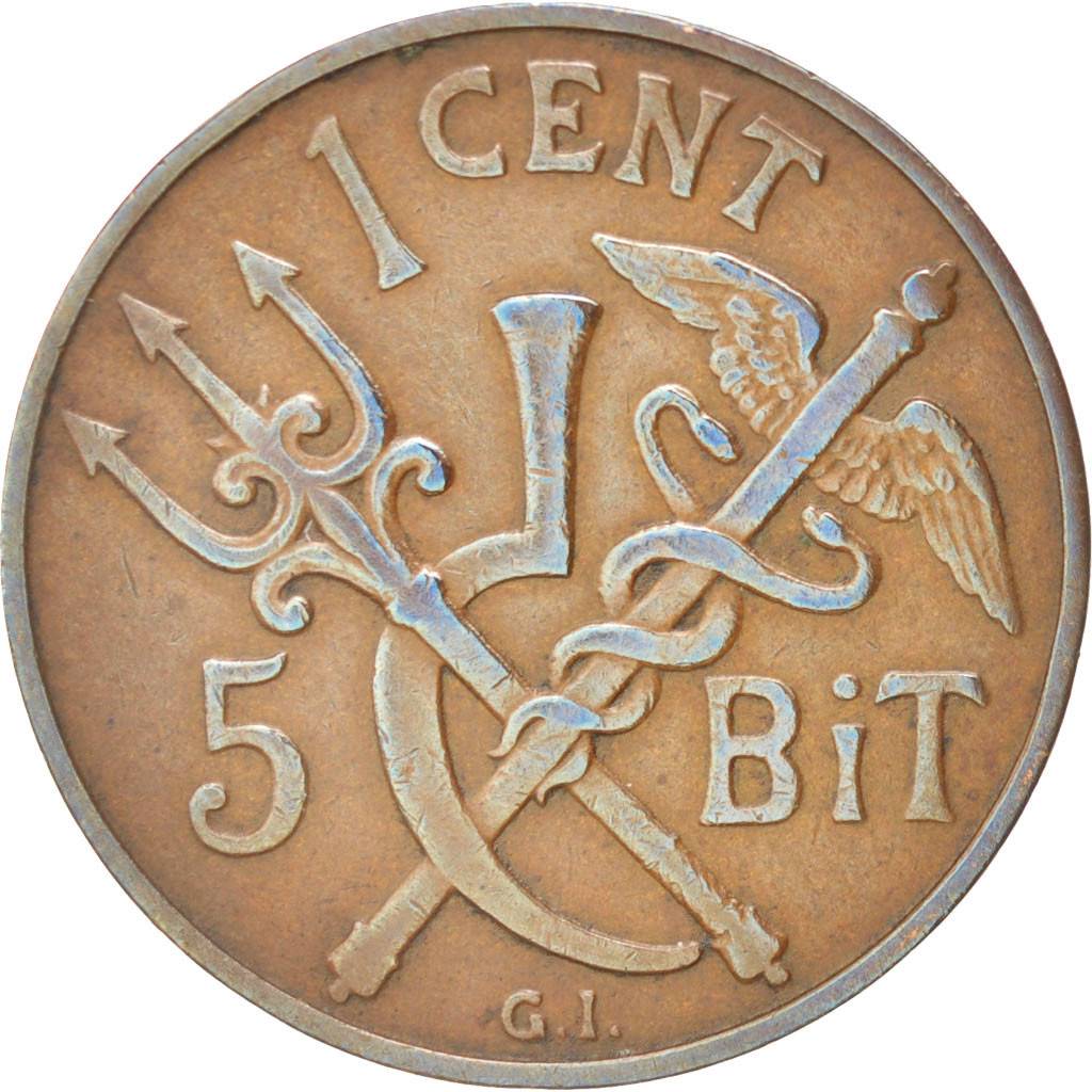Danish West Indies, Cent, 5 Bit, 1913, Copenhagen, EF(40-45), Bronze, KM:83
