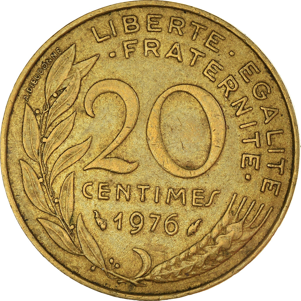 Moeda, França, 20 Centimes, 1976