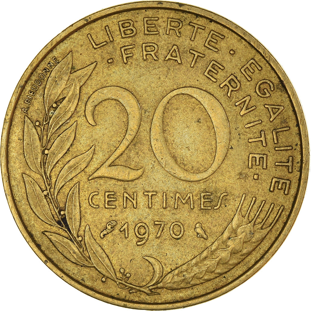 Monnaie, France, 20 Centimes, 1970