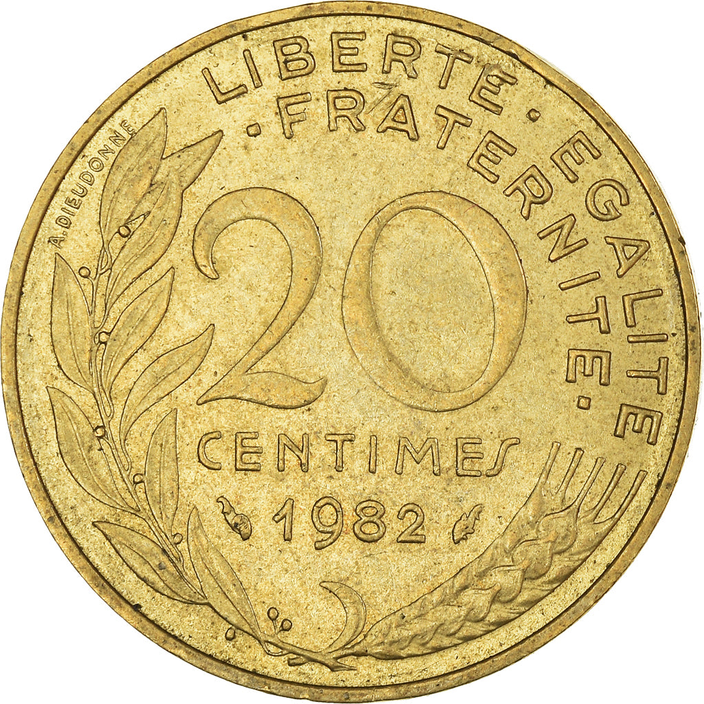 Munten, Frankrijk, 20 Centimes, 1982