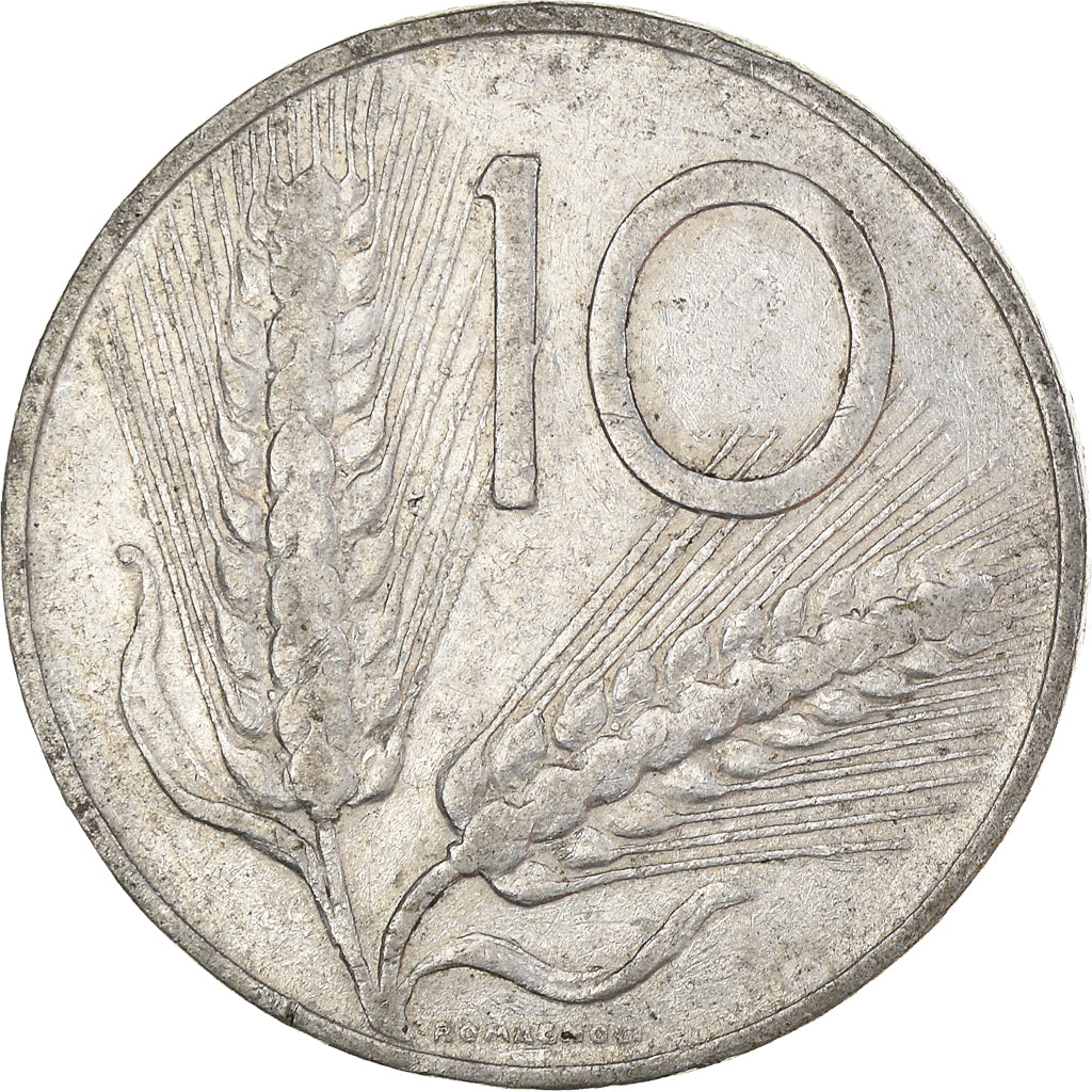 Moneta, Italia, 10 Lire, 1955