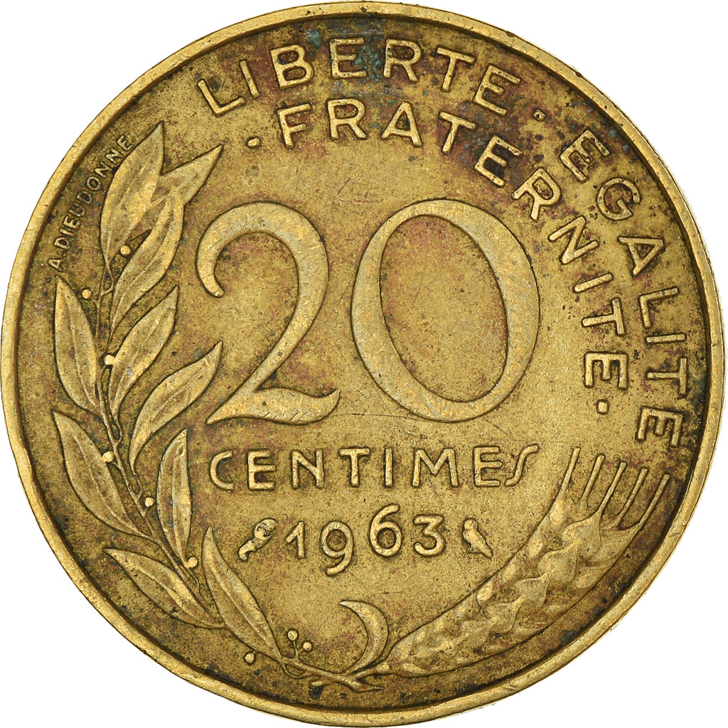 Münze, Frankreich, 20 Centimes, 1963