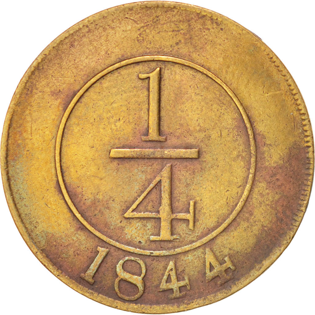 Dominican Republic, 1/4 Réal, 1844, EF(40-45), Bronze, KM:1