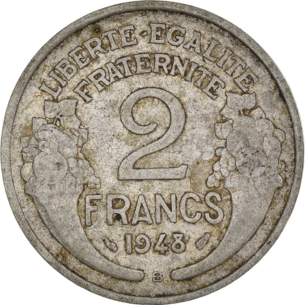 Moeda, França, 2 Francs, 1948