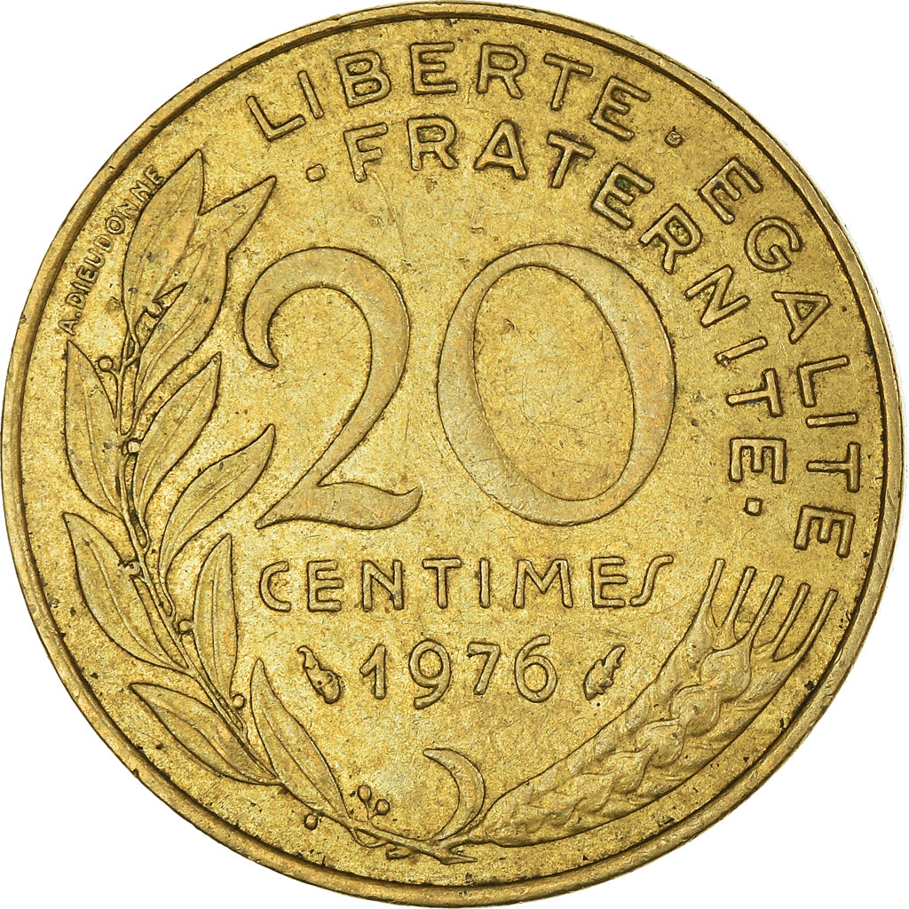 Coin, France, 20 Centimes, 1976