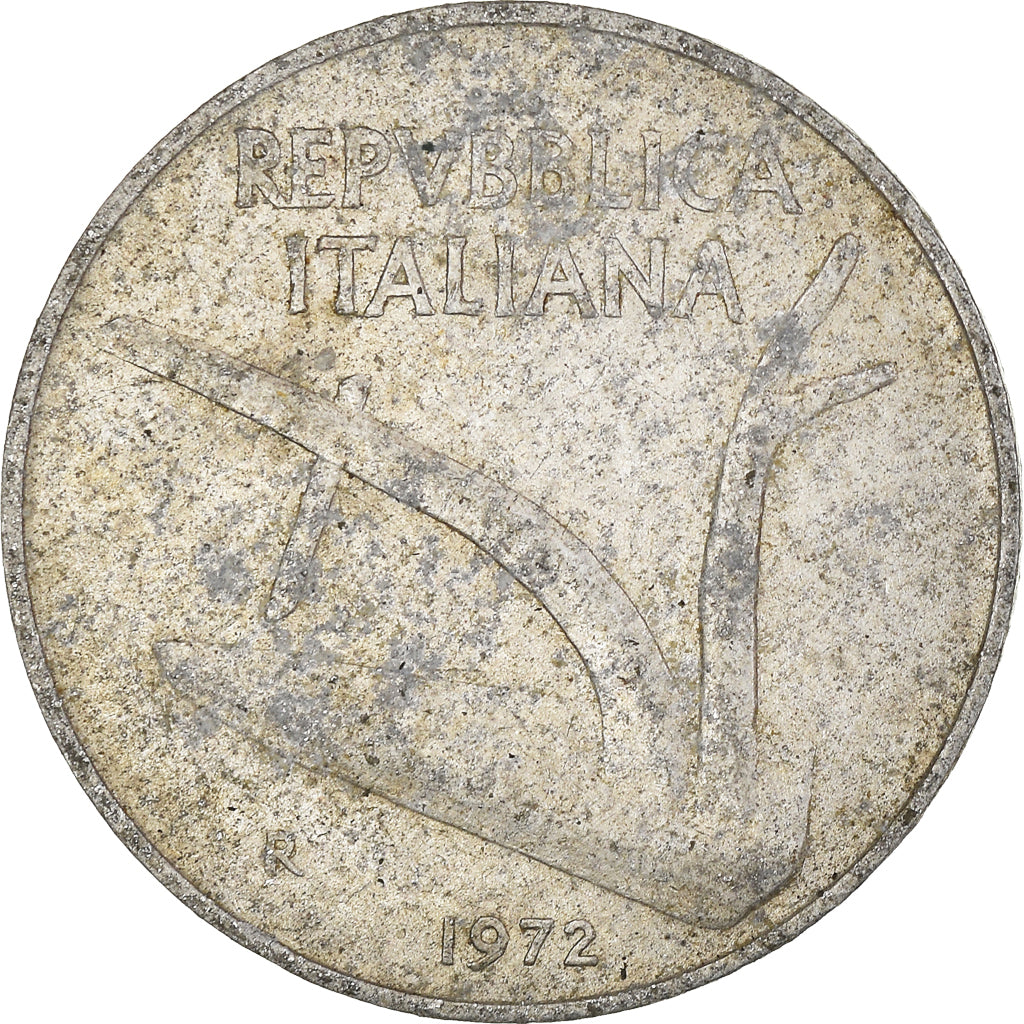 Moeda, Itália, 10 Lire, 1972