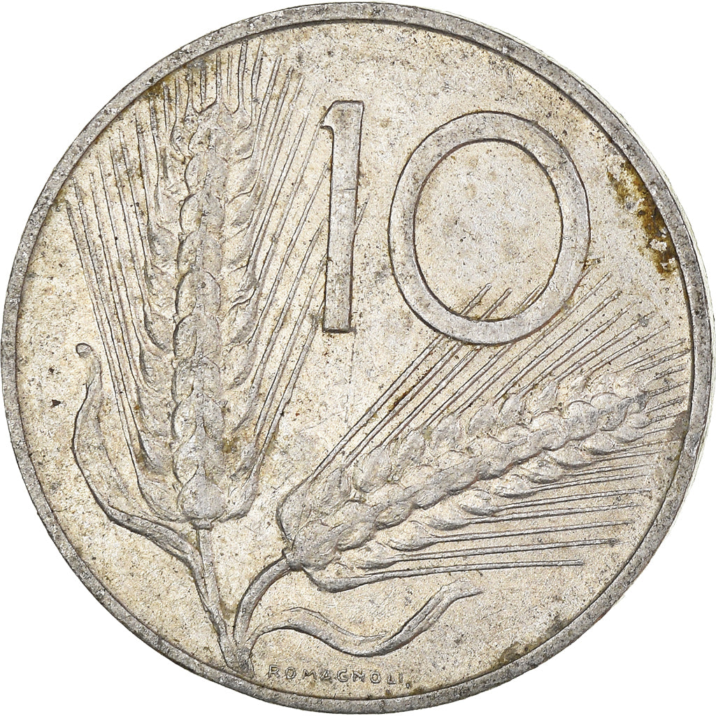 Moeda, Itália, 10 Lire, 1972
