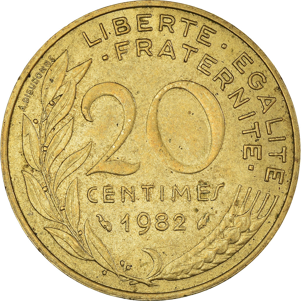 Monnaie, France, 20 Centimes, 1982