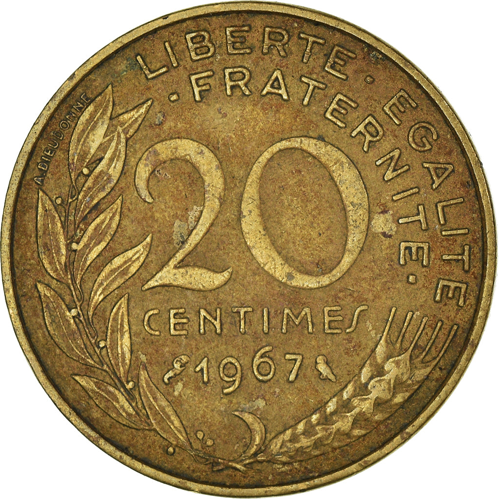 Coin, France, 20 Centimes, 1967