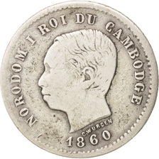 Cambodia, 50 Centimes, 1860, VF(20-25), Silver, KM:M5