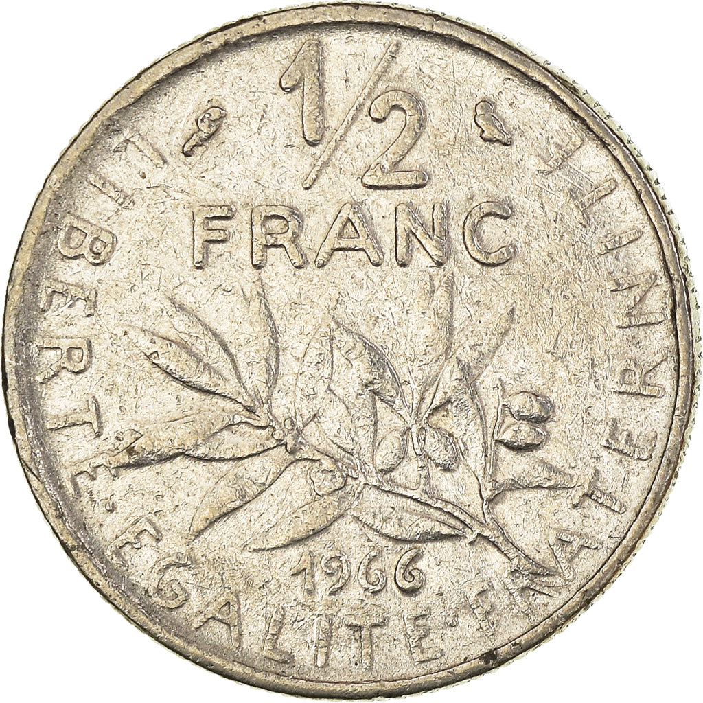 Moneta, Francja, 1/2 Franc, 1966