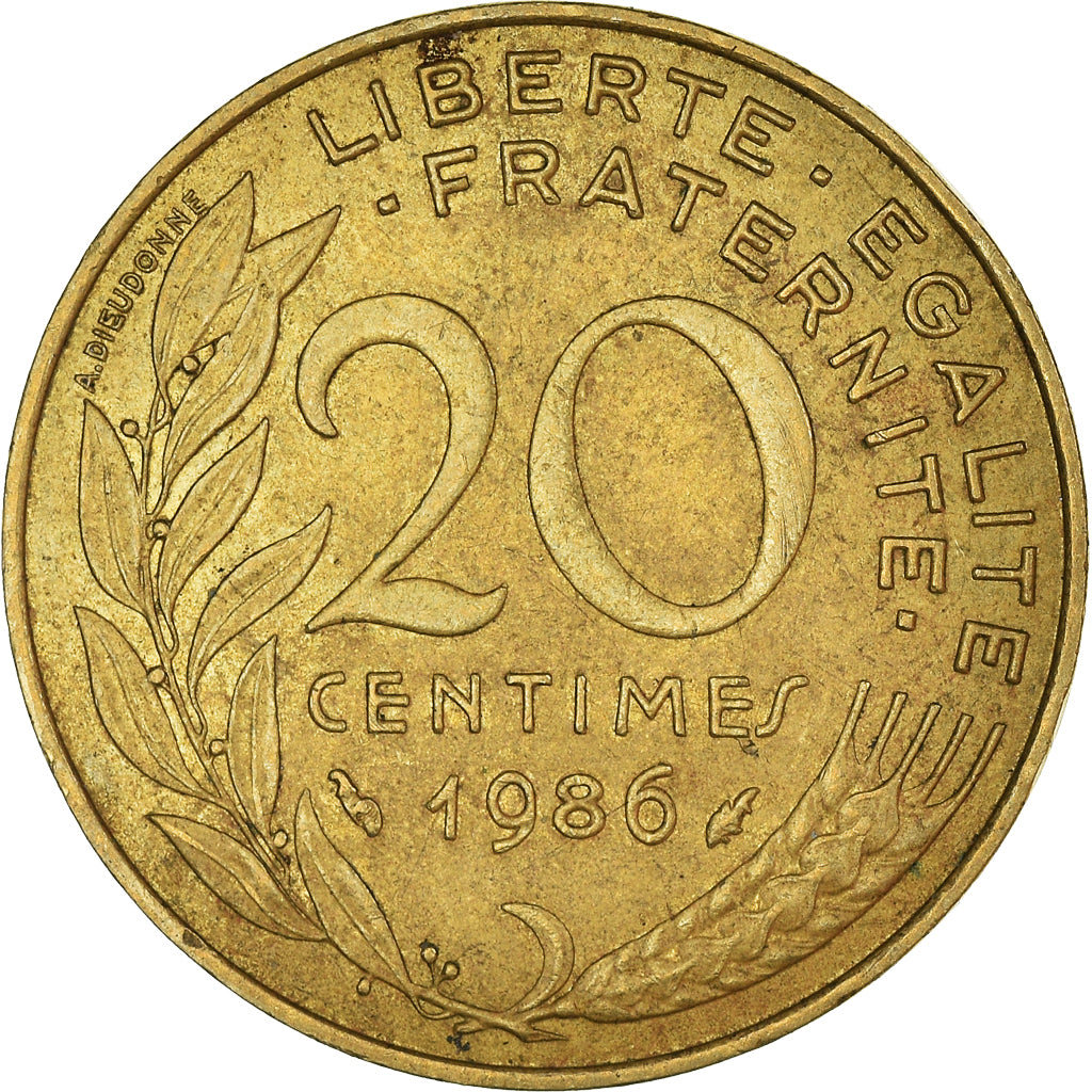 Münze, Frankreich, 20 Centimes, 1986