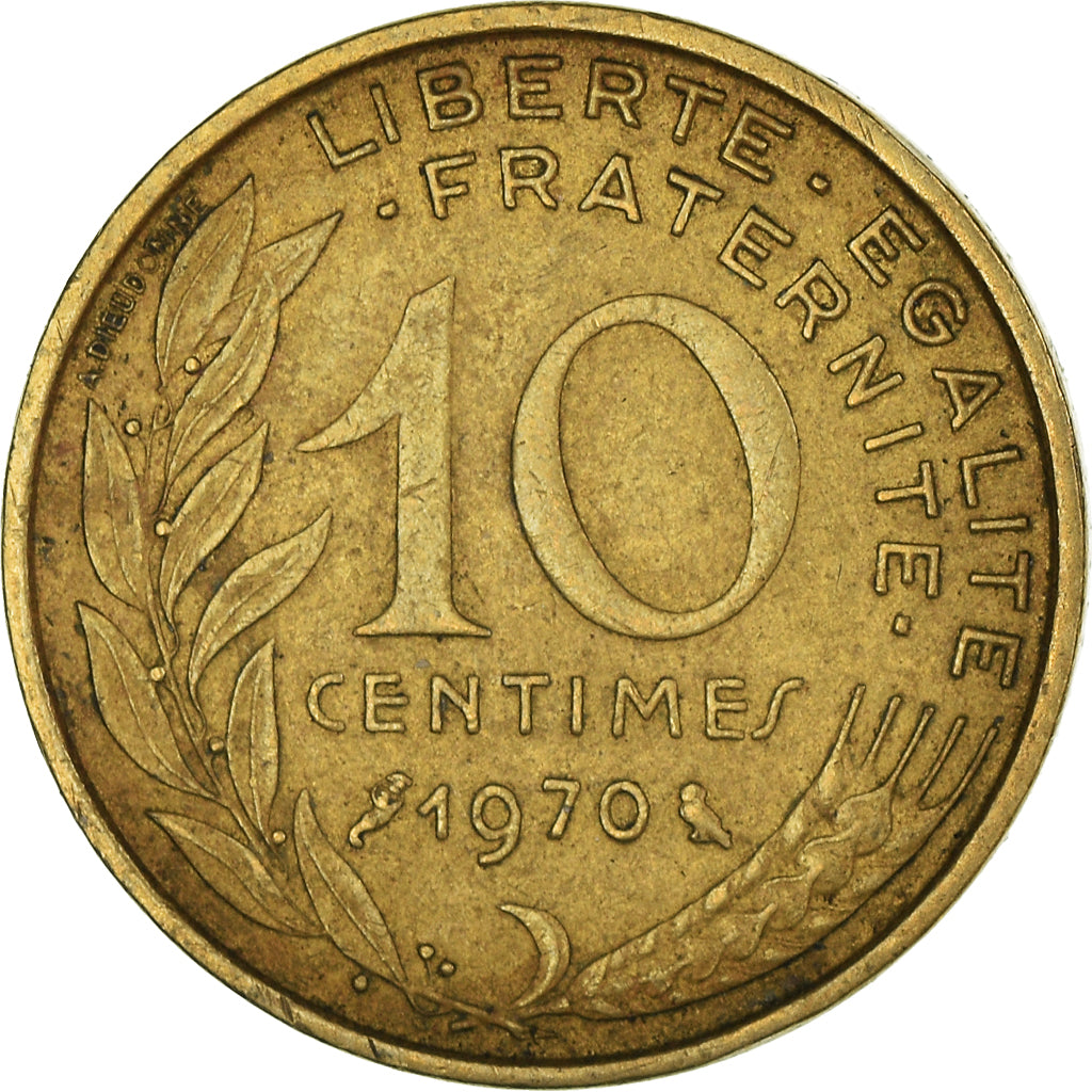 Moneta, Francja, 10 Centimes, 1970