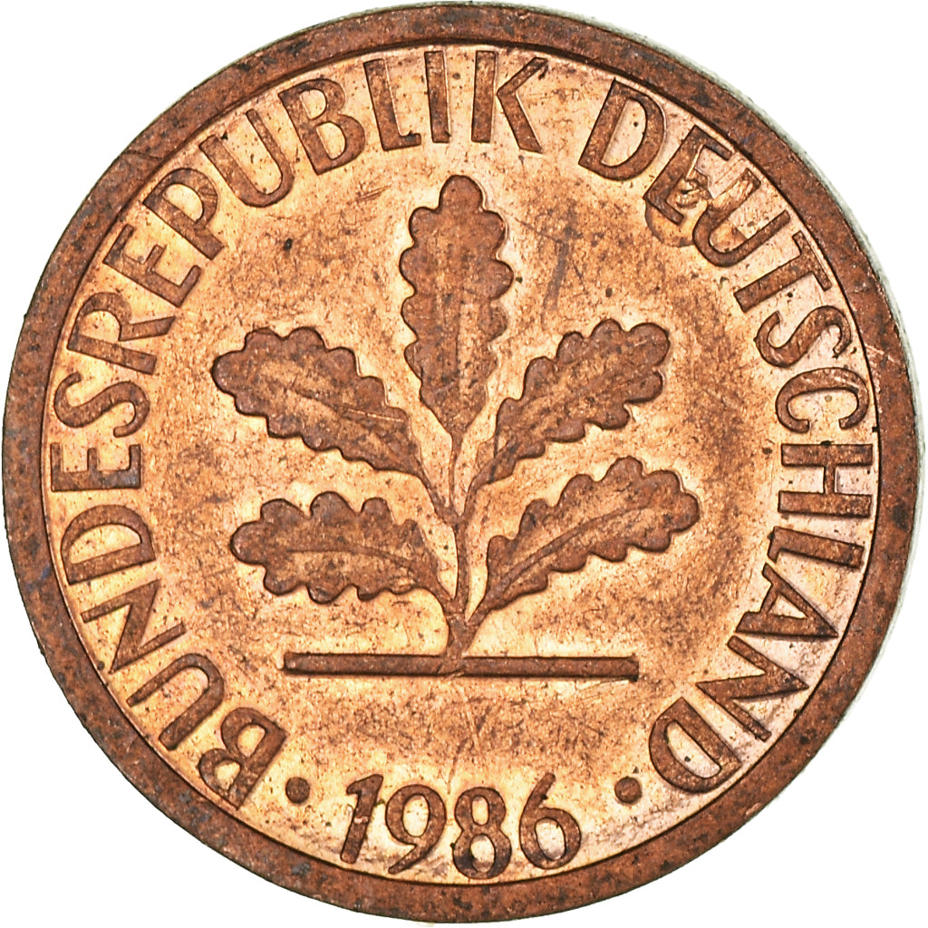 Moneta, Niemcy - RFN, Pfennig, 1986