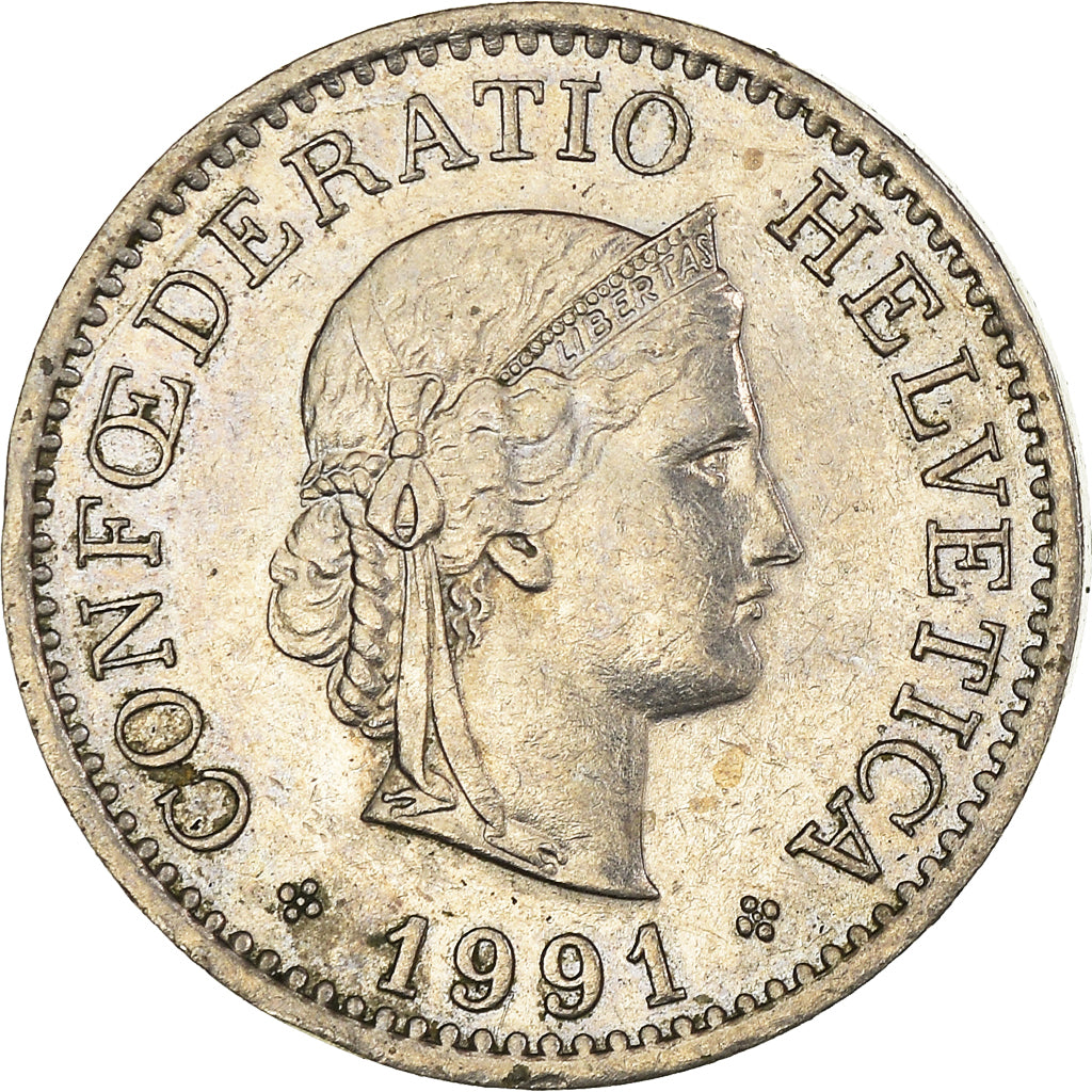 Münze, Schweiz, 10 Rappen, 1991