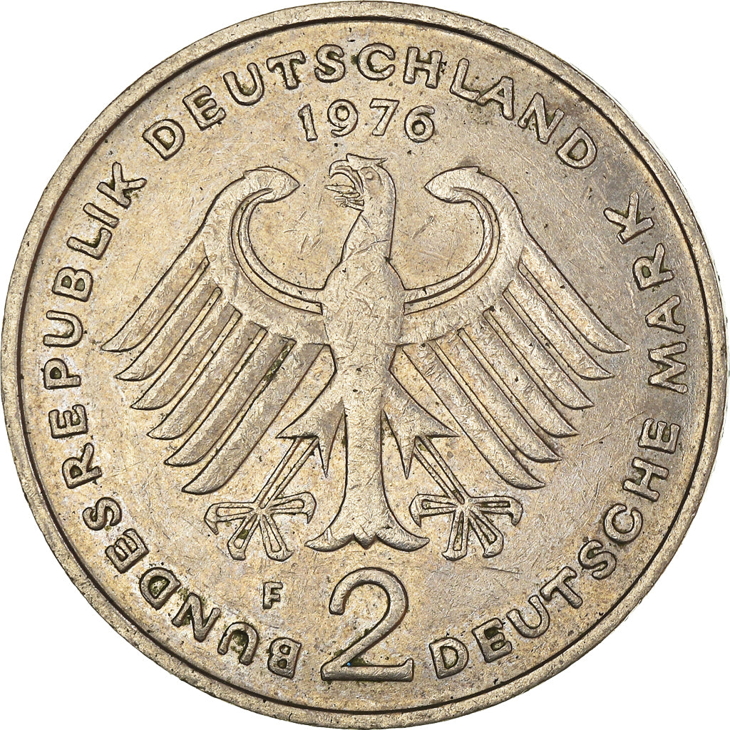 Moneta, GERMANIA - REPUBBLICA FEDERALE, 2 Mark, 1976