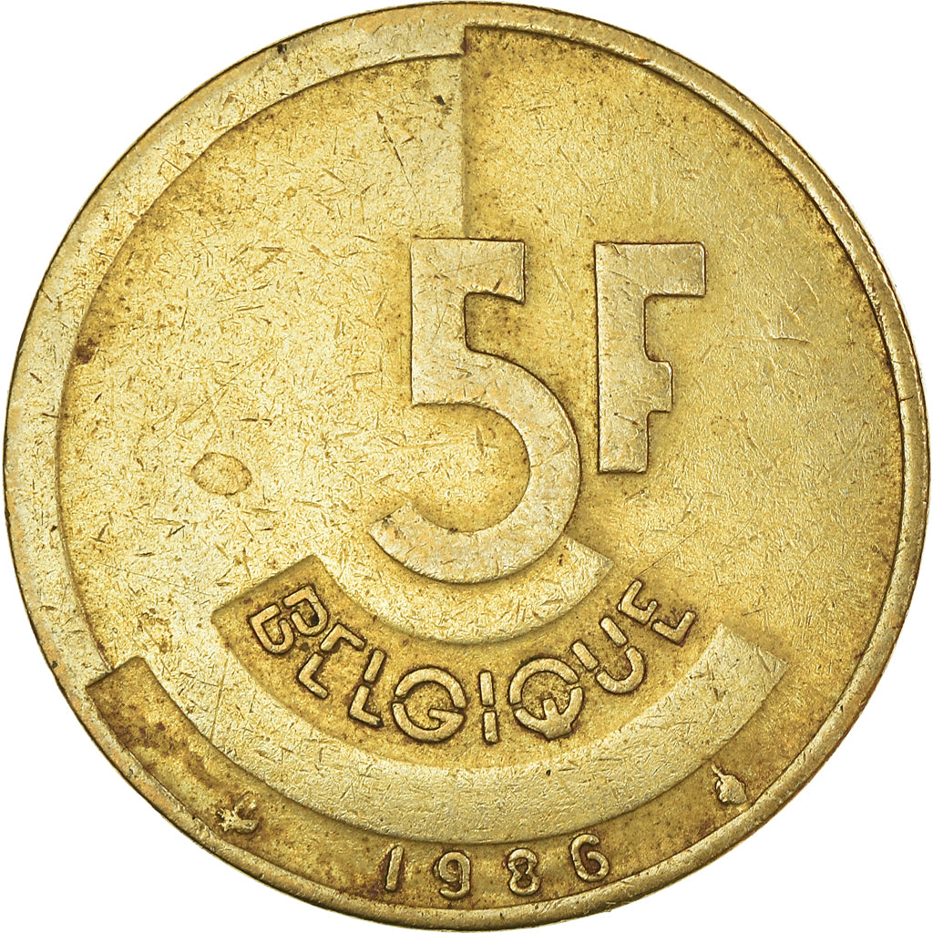 Moneta, Belgia, 5 Francs, 5 Frank, 1986