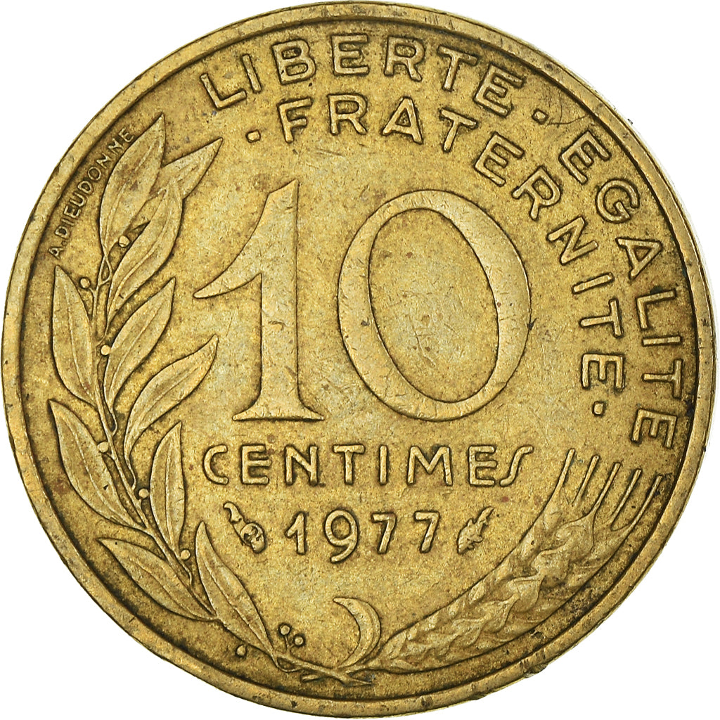 Moeda, França, 10 Centimes, 1977