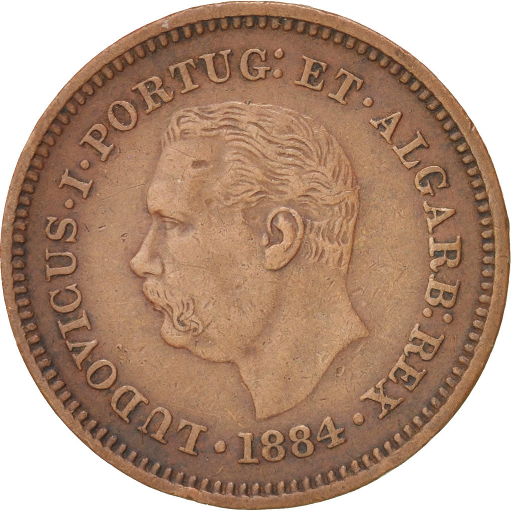 INDIA-PORTUGUESE, GOA, Luiz I, 1/8 Tanga, 1884, EF(40-45), Copper, KM:307