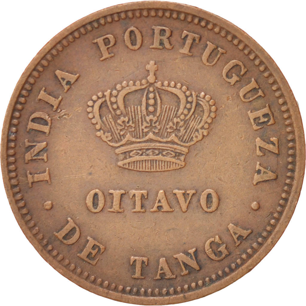 INDIA-PORTUGUESE, GOA, Luiz I, 1/8 Tanga, 1884, EF(40-45), Copper, KM:307