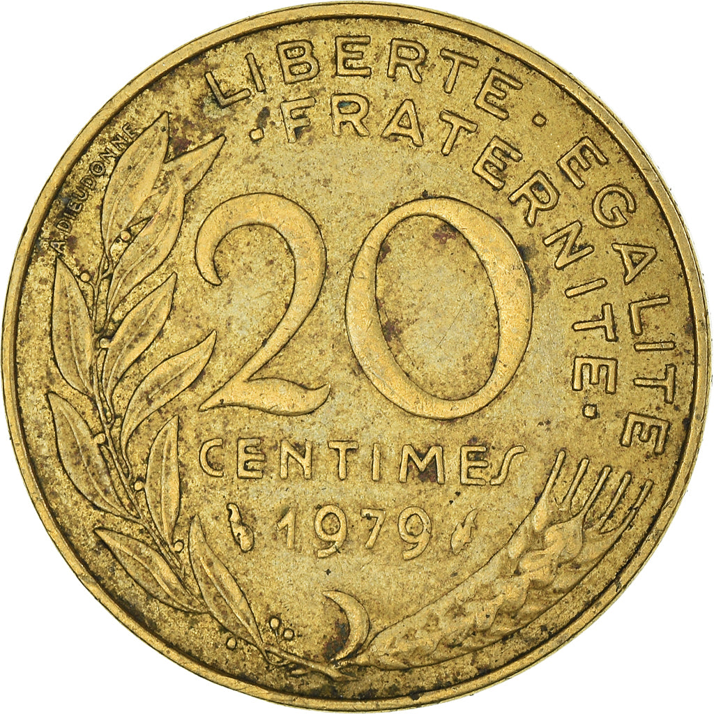 Munten, Frankrijk, 20 Centimes, 1979