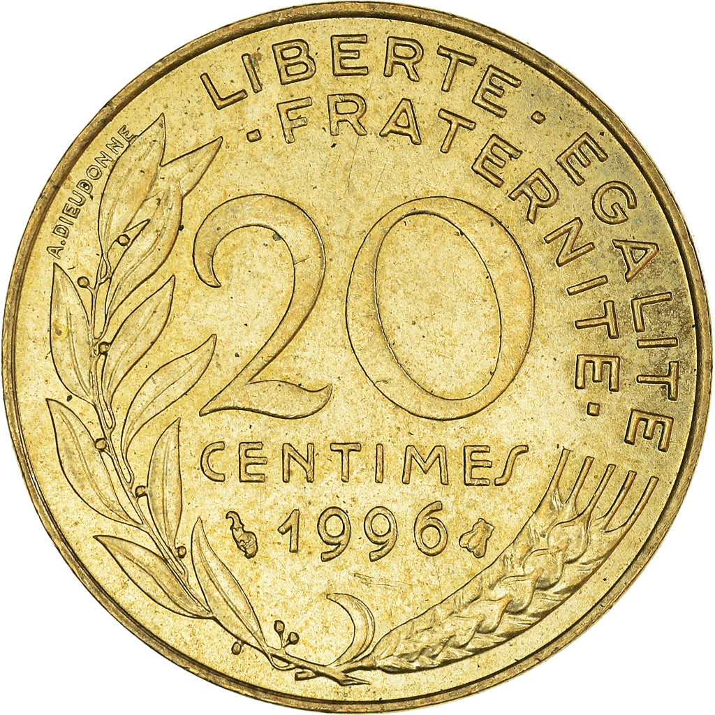 Münze, Frankreich, 20 Centimes, 1996