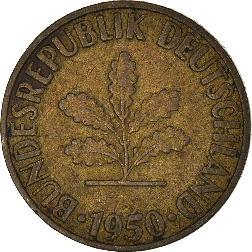 Moneda, ALEMANIA - REPÚBLICA FEDERAL, 10 Pfennig, 1950