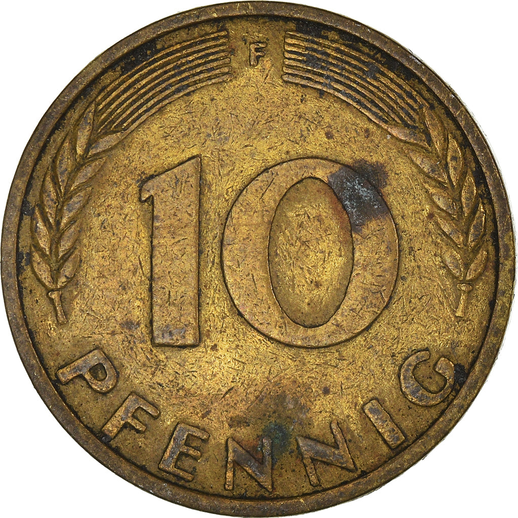 Moneda, ALEMANIA - REPÚBLICA FEDERAL, 10 Pfennig, 1950