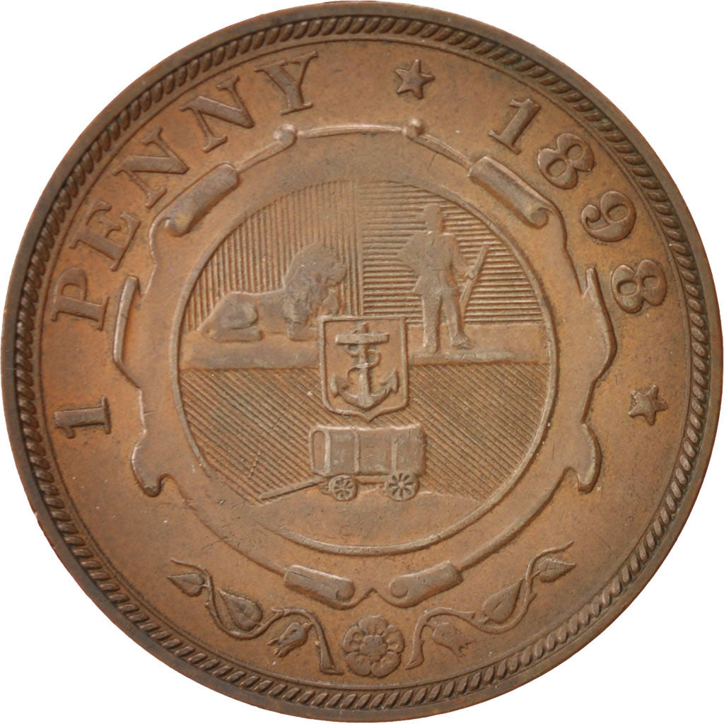 South Africa, Penny, 1898, AU(50-53), Bronze, KM:2