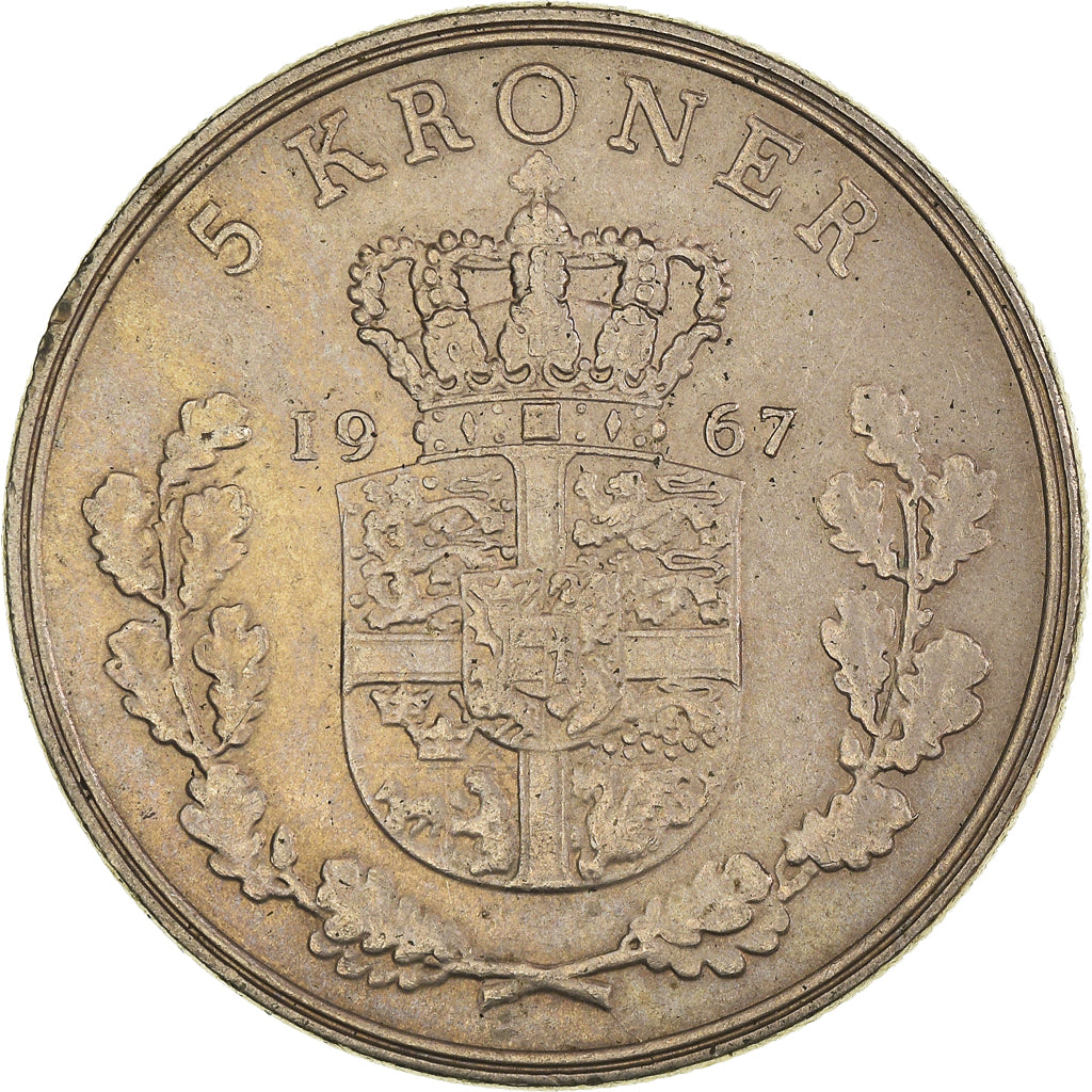 Moeda, Dinamarca, 5 Kroner, 1967