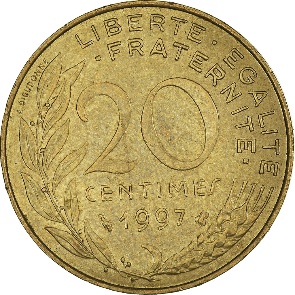 Monnaie, France, 20 Centimes, 1997