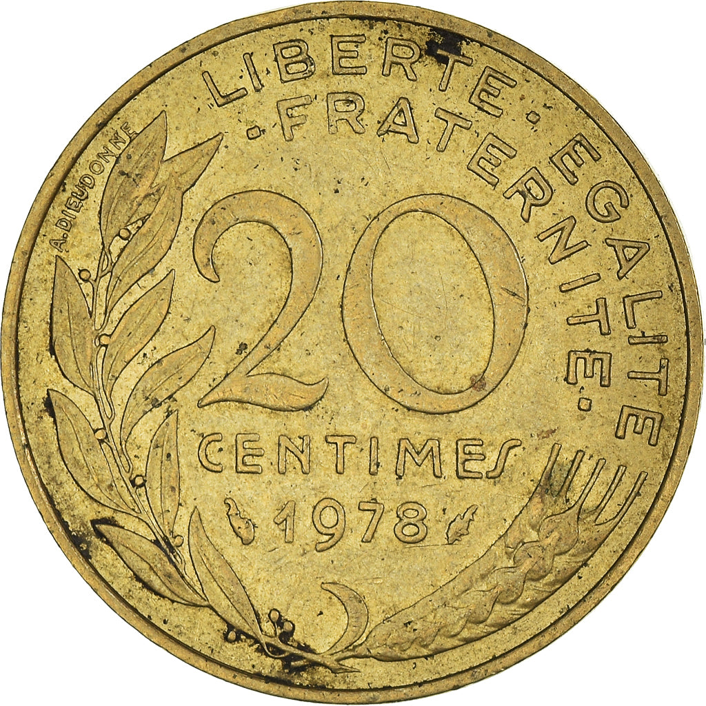 Moneda, Francia, 20 Centimes, 1978