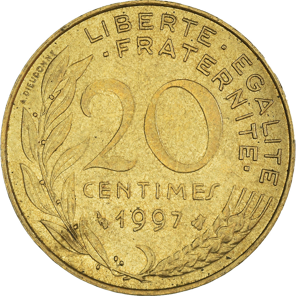 Moneda, Francia, 20 Centimes, 1997