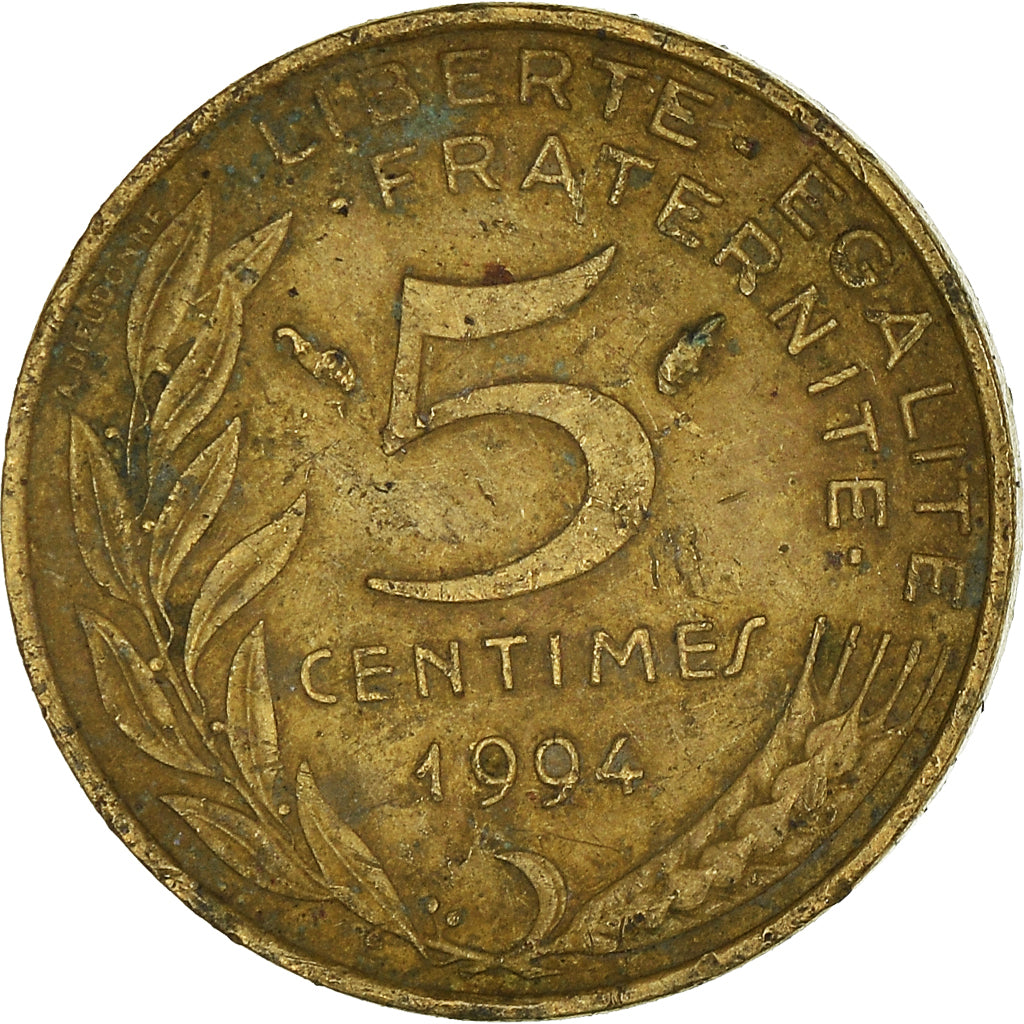 Coin, France, 5 Centimes, 1994