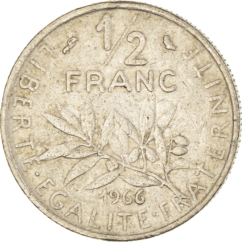 Moneta, Francja, 1/2 Franc, 1966