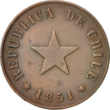 Chile, Centavo, 1851, EF(40-45), Copper, KM:119.2