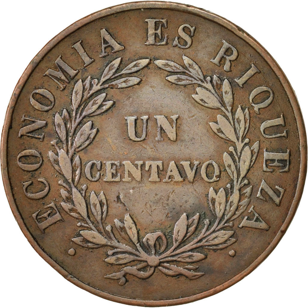 Chile, Centavo, 1851, EF(40-45), Copper, KM:119.2