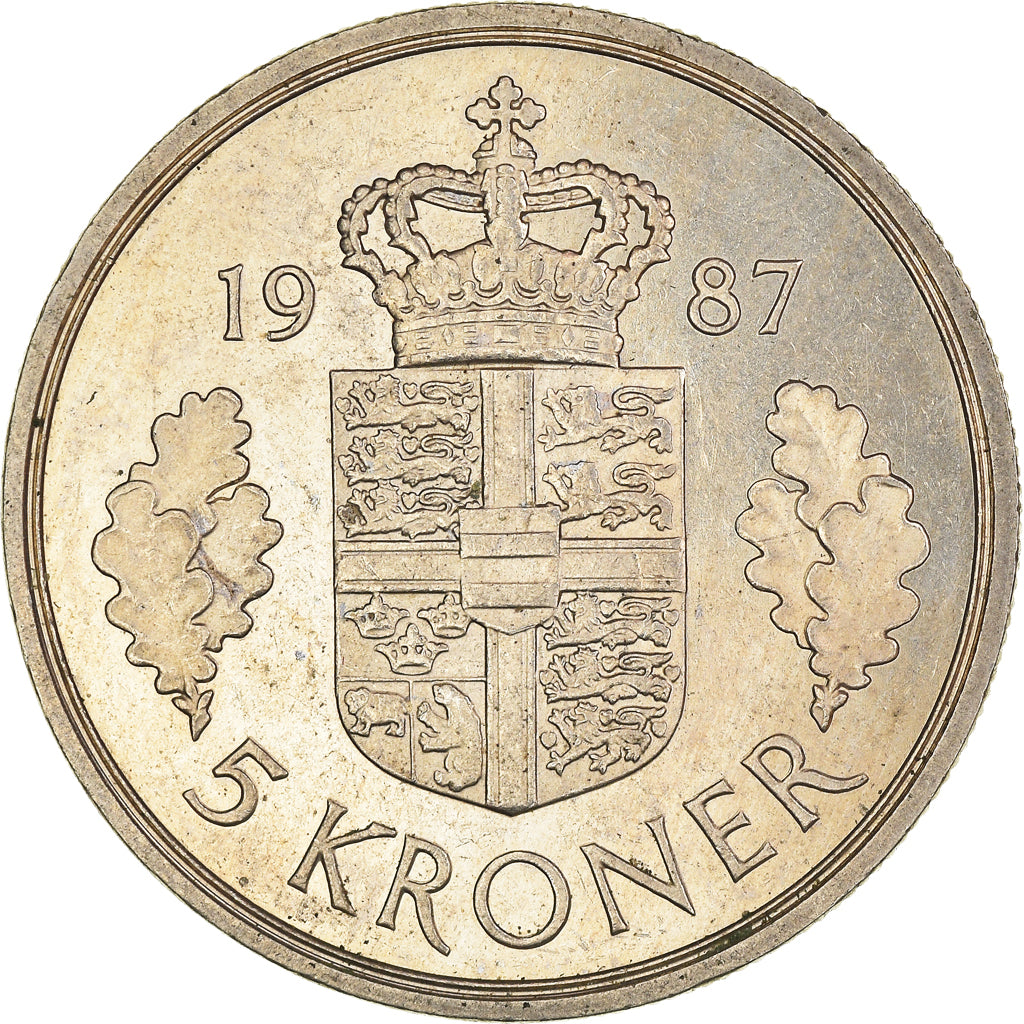 Moeda, Dinamarca, 5 Kroner, 1987