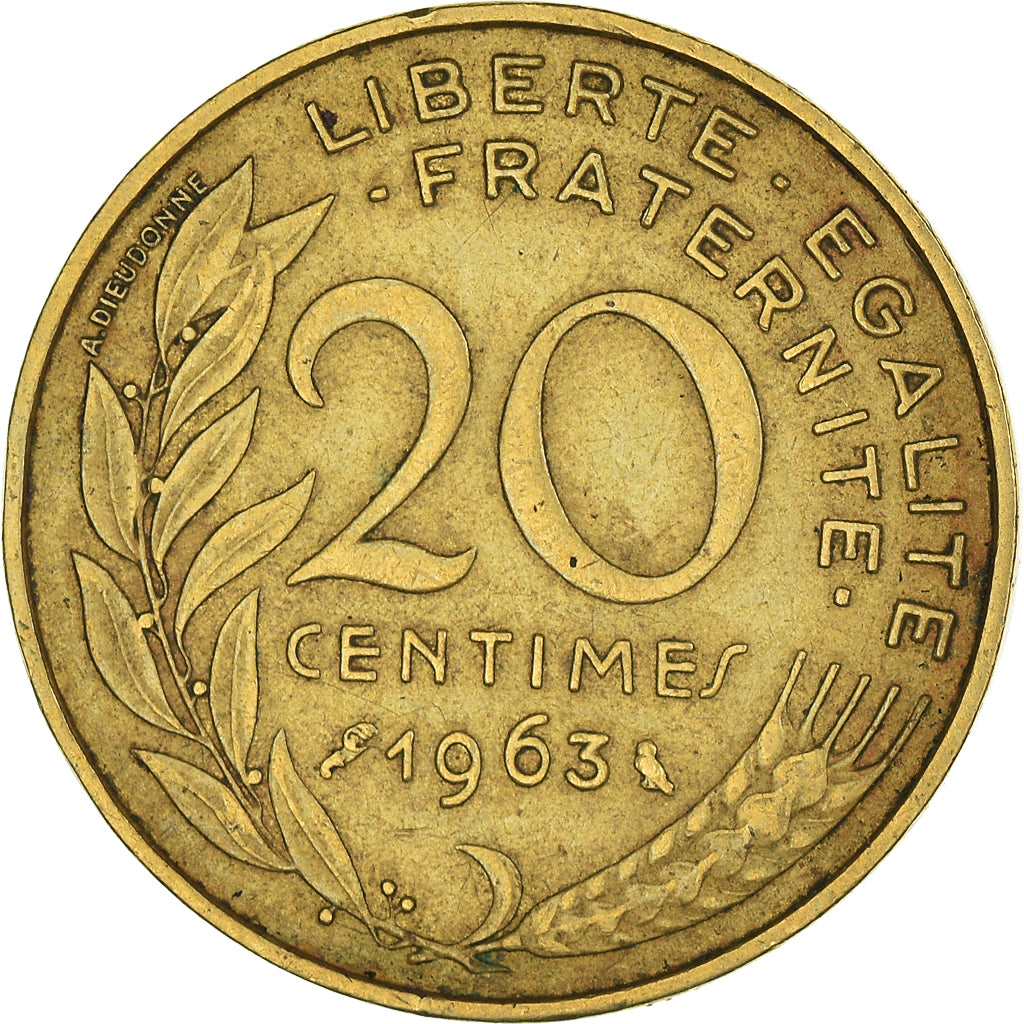 Moneta, Francia, 20 Centimes, 1963