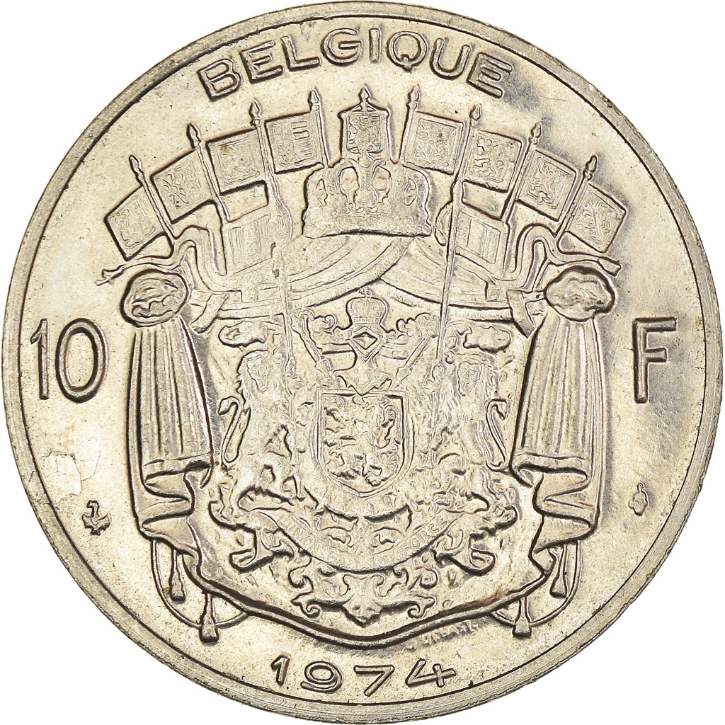Coin, Belgium, 10 Francs, 10 Frank, 1974