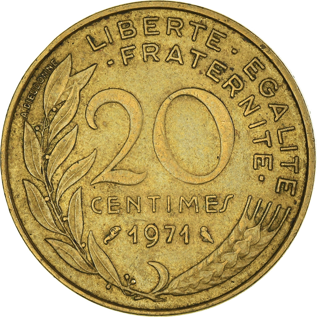 Münze, Frankreich, 20 Centimes, 1971