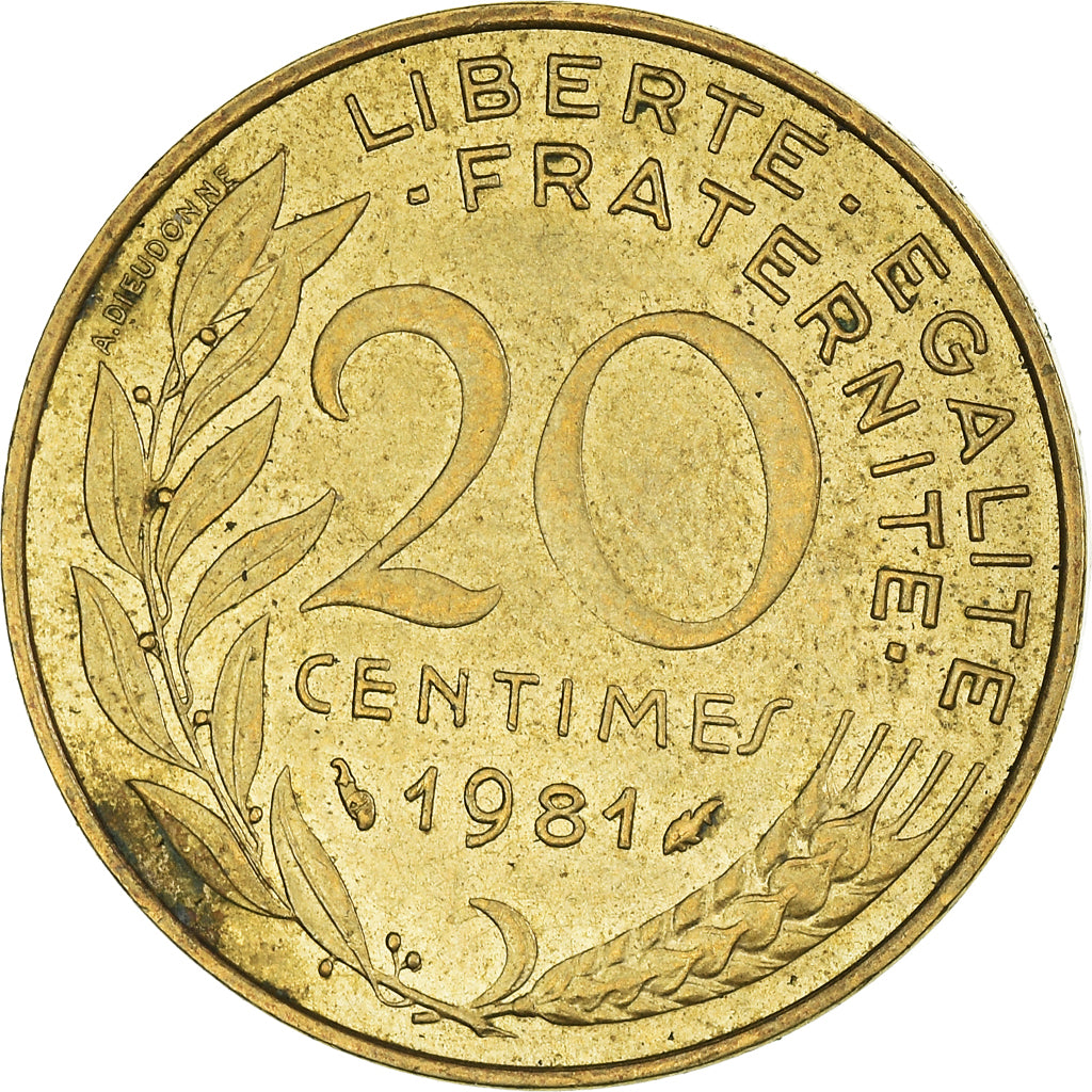 Moneda, Francia, 20 Centimes, 1981